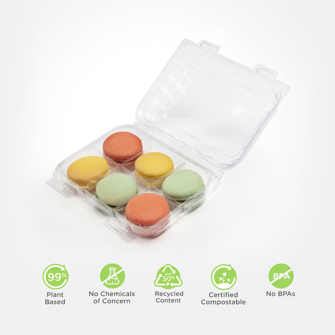 6-pack 1.75" Treat Package, Crystal Clear, PLA, 250/Case
