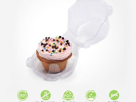 Single 3.5" Mega Cupcake & Muffin Package, Crystal Clear, PLA, 300/Case