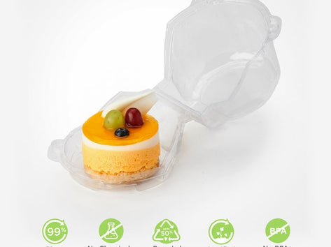 Single 3.75" Dessert Package, Crystal Clear, PLA, 300/Case