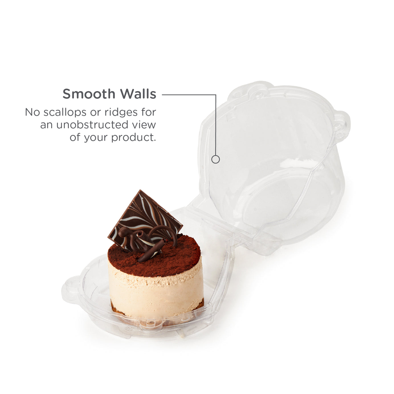 Single 3.75" Dessert Package, Crystal Clear, PLA, 300/Case