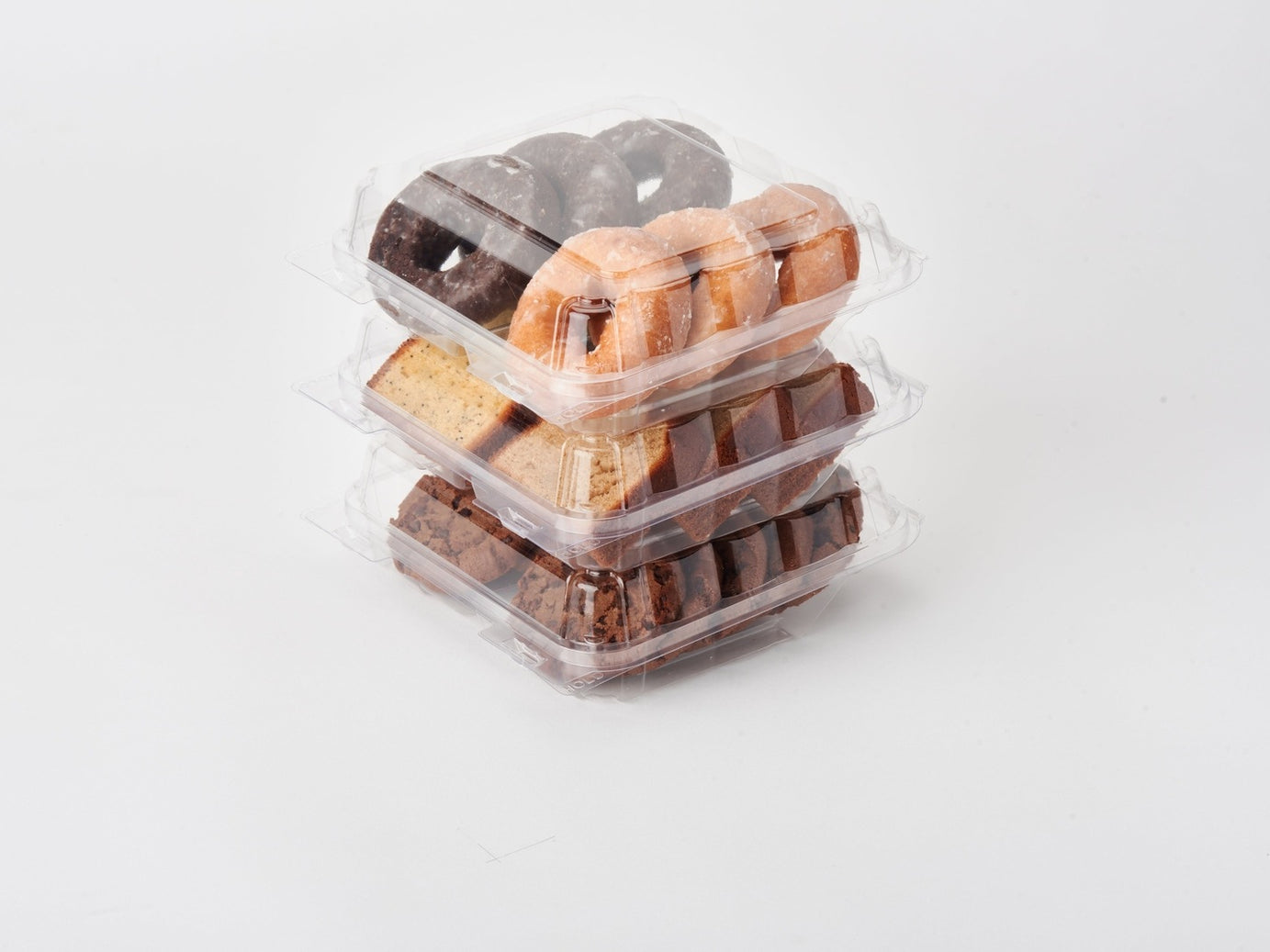 Double Row 3" Cookie & Sliced Loaf Angled Display Package, Crystal Clear, PLA, 270/Case