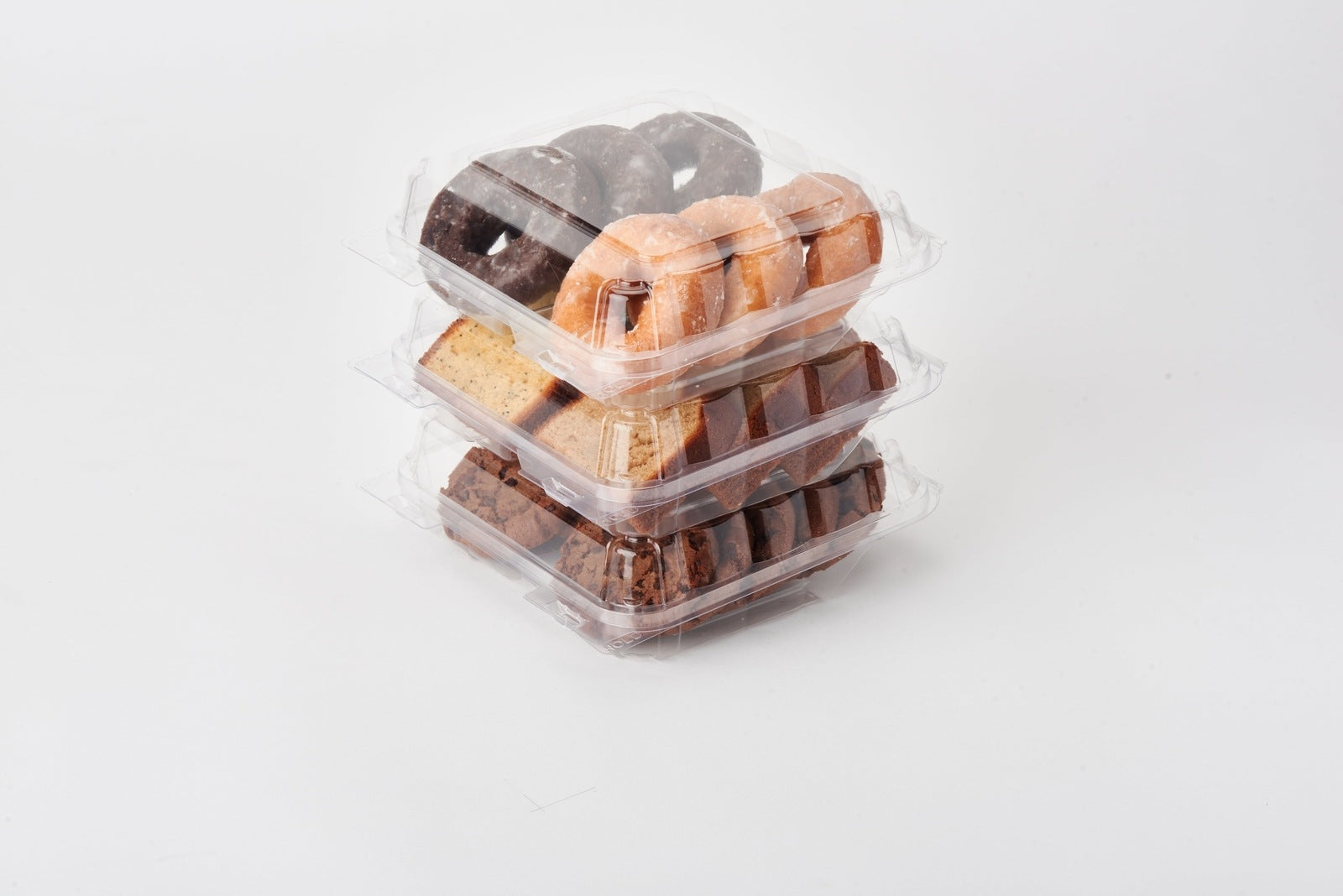 Double Row 3" Cookie & Sliced Loaf Angled Display Package, Crystal Clear, PLA, 270/Case
