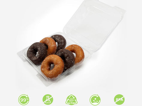 Double Row 3" Cookie & Sliced Loaf Angled Display Package, Crystal Clear, PLA, 270/Case