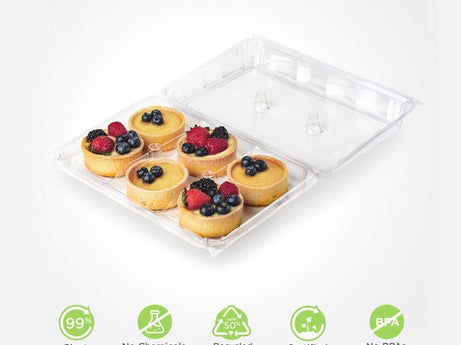 6-pack 3" Donut & Bar Package, Crystal Clear, PLA, 100/Case