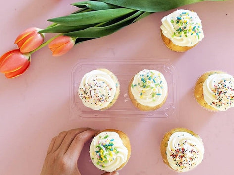 2-pack 3" Classic Cupcake & Muffin Package, Crystal Clear, PLA, 100/Case