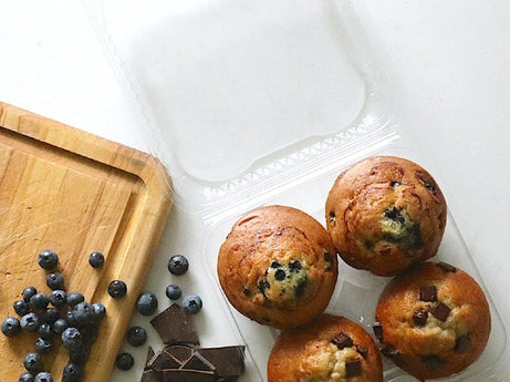 4-pack 2.5" Mega Muffin & Roll Package, Crystal Clear, PLA, 291/Case