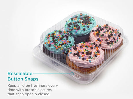 4-pack 2.5" Mega Muffin & Roll Package, Crystal Clear, PLA, 291/Case