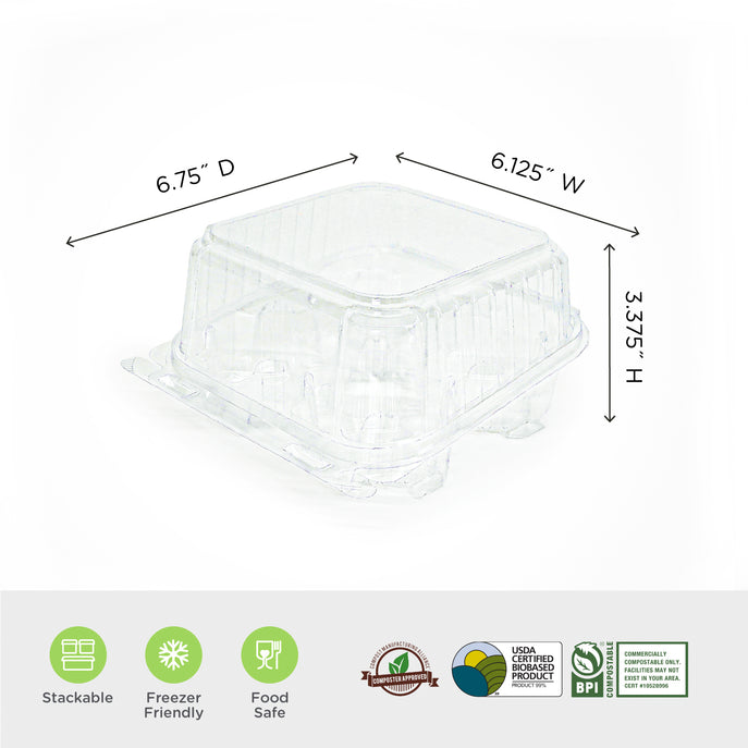 4-pack 3" Classic Cupcake & Muffin Package, Crystal Clear, PLA, 350/Case