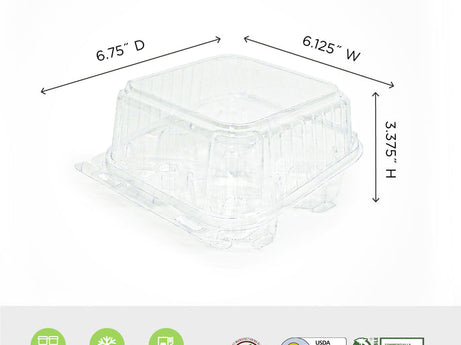 4-pack 3" Classic Cupcake & Muffin Package, Crystal Clear, PLA, 350/Case