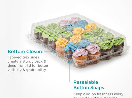 24-Pack 3.5" Classic Cupcake & Muffin Package, Crystal Clear, PLA, 50/Case