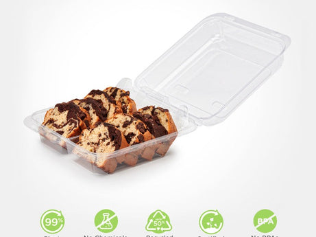 Double Row 3.5" Cookie, Donut & Sliced Loaf Angled Display Package, Crystal Clear, PLA, 250/Case