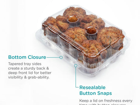 6-pack 2.75" Classic Muffin Package, Crystal Clear, PLA, 300/Case