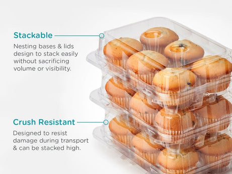 6-pack 2.75" Classic Muffin Package, Crystal Clear, PLA, 300/Case