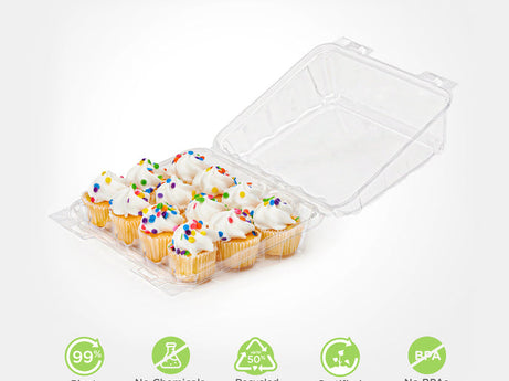 12-pack 2.5" Mini Cupcake & Muffin Package, Crystal Clear, PLA, 225/Case