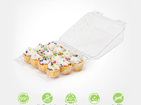 12-pack 2.5" Mini Cupcake & Muffin Package, Crystal Clear, PLA, 225/Case