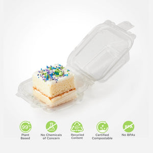 Simply Secure Single 2.5" Dessert Package, Crystal Clear, PLA, 162/Case