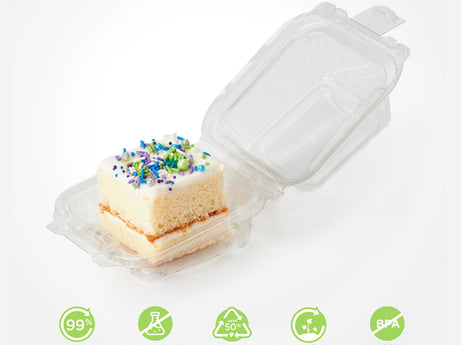 Simply Secure Single 2.5" Dessert Package, Crystal Clear, PLA, 162/Case