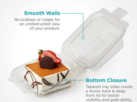 Simply Secure Single 2.5" Dessert Package, Crystal Clear, PLA, 162/Case
