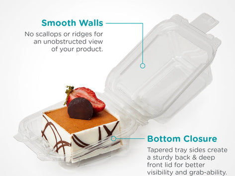Simply Secure Single 2.5" Dessert Package, Crystal Clear, PLA, 162/Case