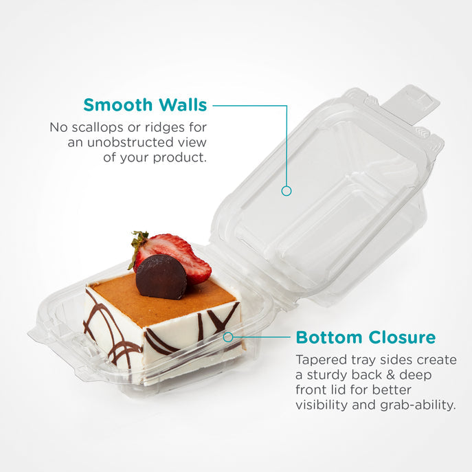 Simply Secure Single 2.5" Dessert Package, Crystal Clear, PLA, 162/Case