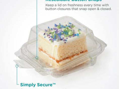 Simply Secure Single 2.5" Dessert Package, Crystal Clear, PLA, 162/Case