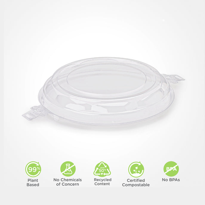 Simply Secure Domed Lid for BXX01742 Pie Base, Crystal Clear, PLA, 200/Case