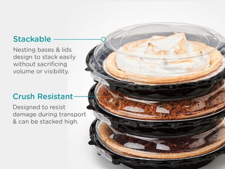 Simply Secure Domed Lid for BXX01742 Pie Base, Crystal Clear, PLA, 200/Case