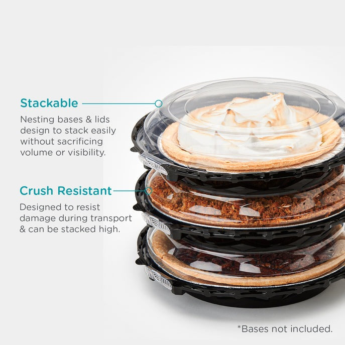 Simply Secure Domed Lid for BXX01742 Pie Base, Crystal Clear, PLA, 200/Case