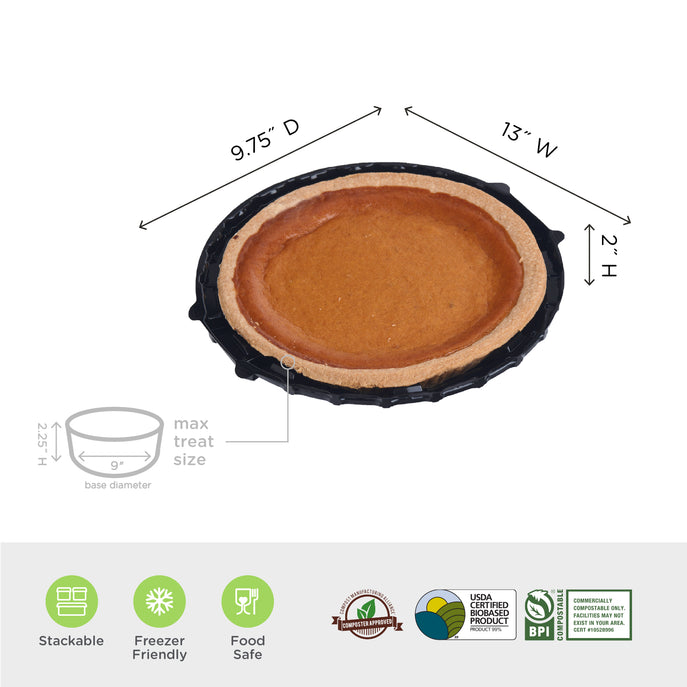 Simply Secure 9" Pie Base, Licorice, PLA, 120/Case