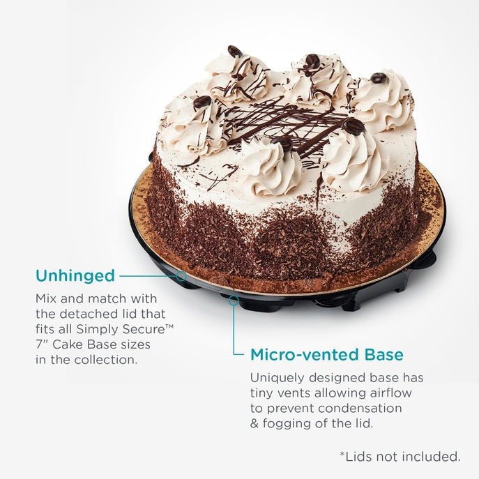 Simply Secure 7" Cake Base, Licorice, PLA, 100/Case