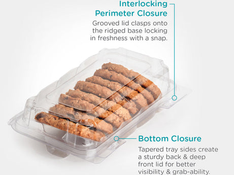 Single Row 3" Perimeter Seal Cookie, Donut & Sliced Loaf Angled Display Package, Crystal Clear, PLA, 205/Case