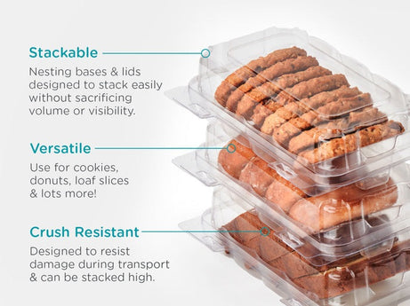 Single Row 3" Perimeter Seal Cookie, Donut & Sliced Loaf Angled Display Package, Crystal Clear, PLA, 205/Case