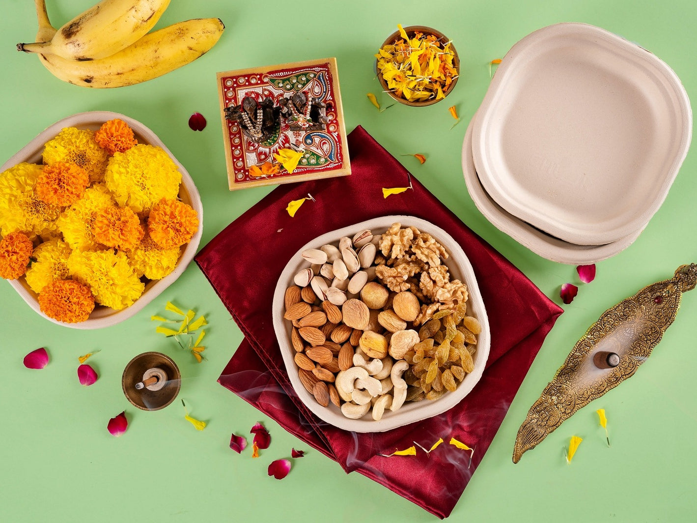 Chowpatty 7 Inch Sugarcane Bagasse Disposable Plate,1000 Count