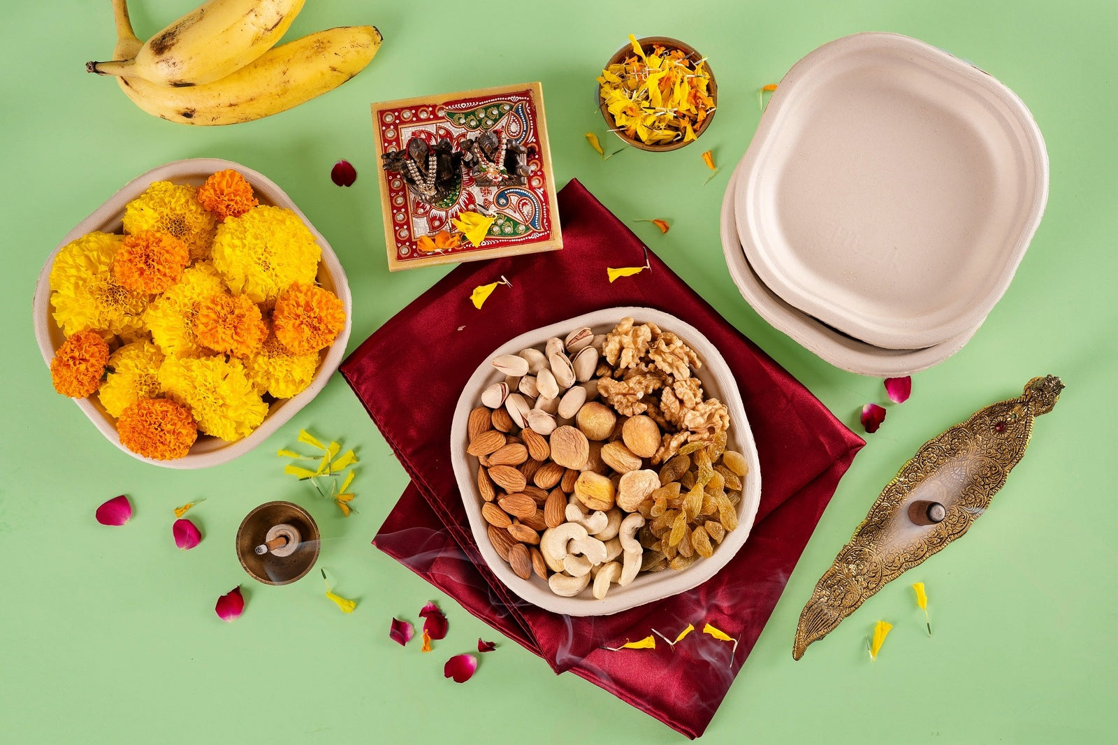 Chowpatty 7 Inch Sugarcane Bagasse Disposable Plate,1000 Count