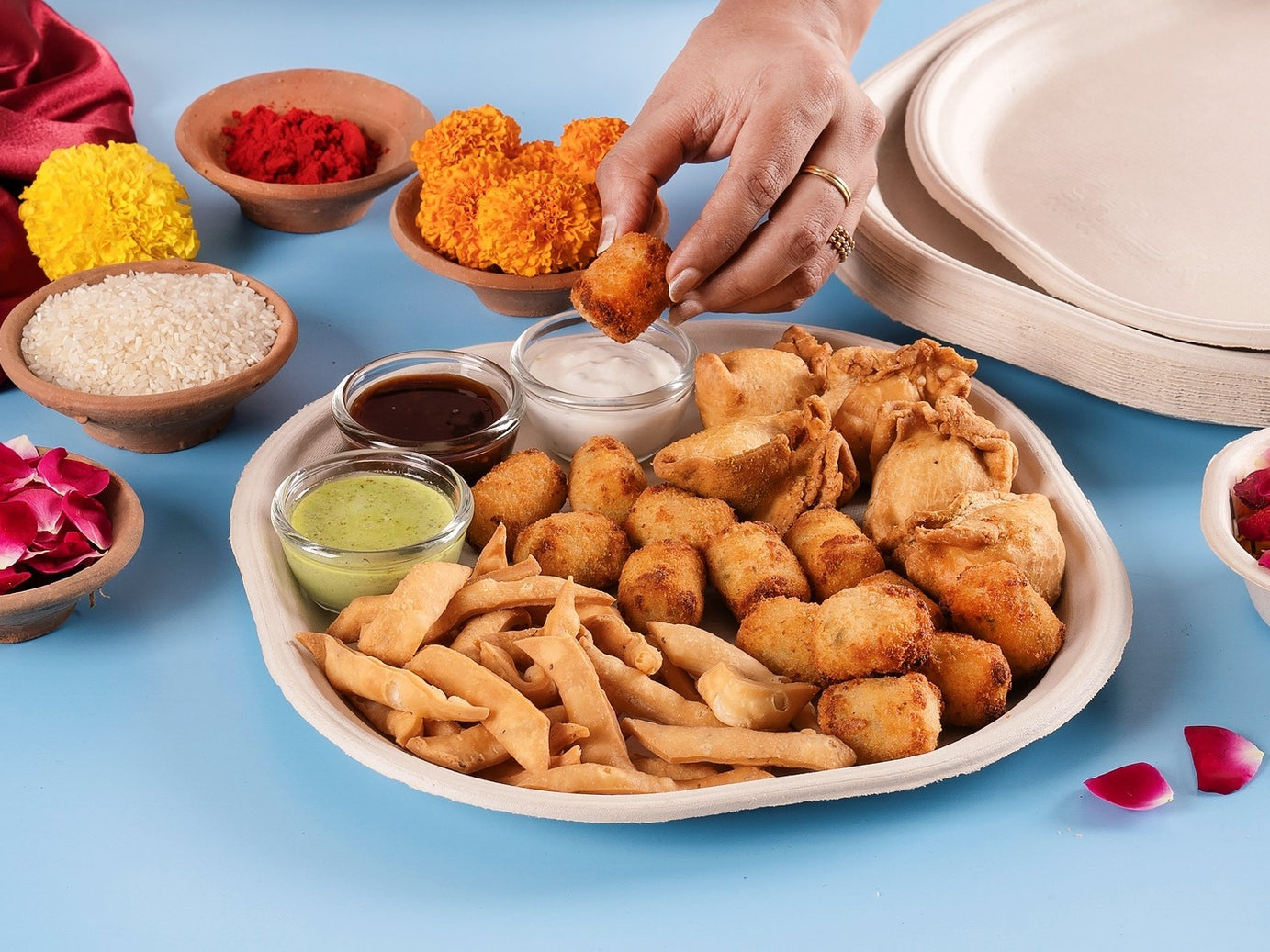 Chaska 10 Inch Sugarcane Bagasse Disposable Plate,500 Count