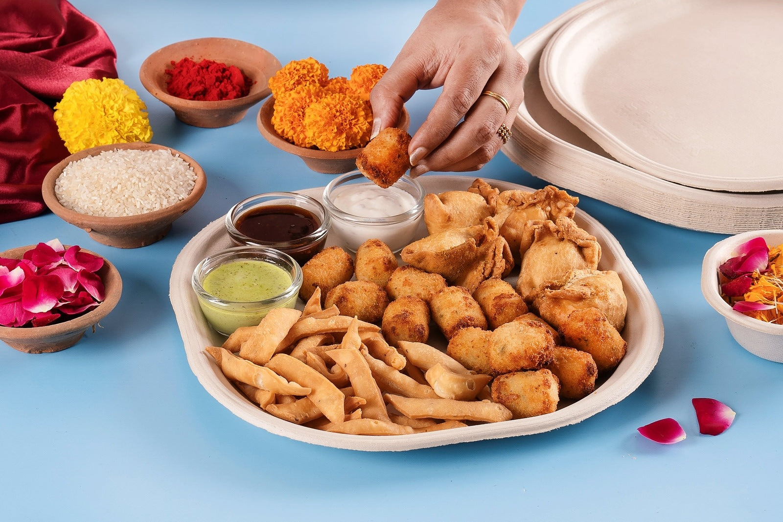 Chaska 10 Inch Sugarcane Bagasse Disposable Plate,500 Count