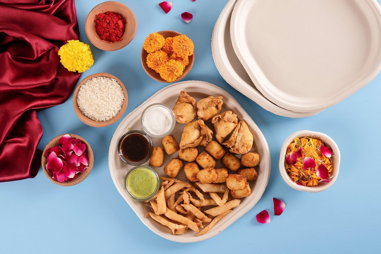 Chaska 10 Inch Sugarcane Bagasse Disposable Plate,500 Count