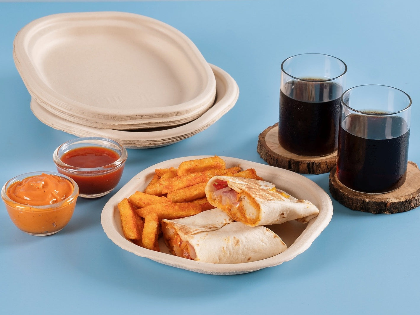 Chowpatty 7 Inch Sugarcane Bagasse Disposable Plate,1000 Count