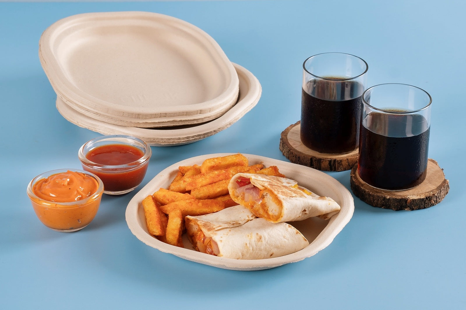 Chowpatty 7 Inch Sugarcane Bagasse Disposable Plate,1000 Count