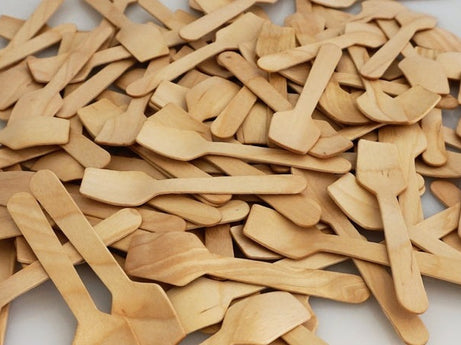 4" Heavy Wooden Tasting Spoon - 2500 pcs