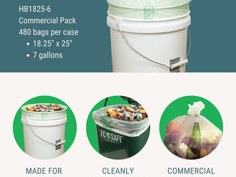 18.25x25" COMPOSTABLE BIN LINER, 0.6 MIL