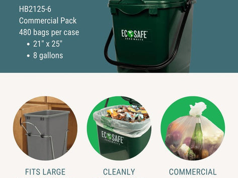 21x25" COMPOSTABLE BIN LINER, 0.6 MIL