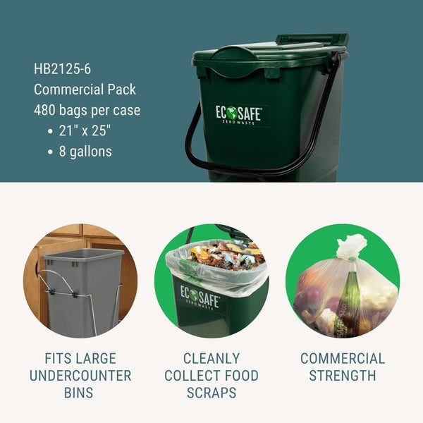 21x25" COMPOSTABLE BIN LINER, 0.6 MIL