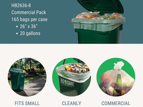 26x36" COMPOSTABLE BIN LINER, 0.85 MIL