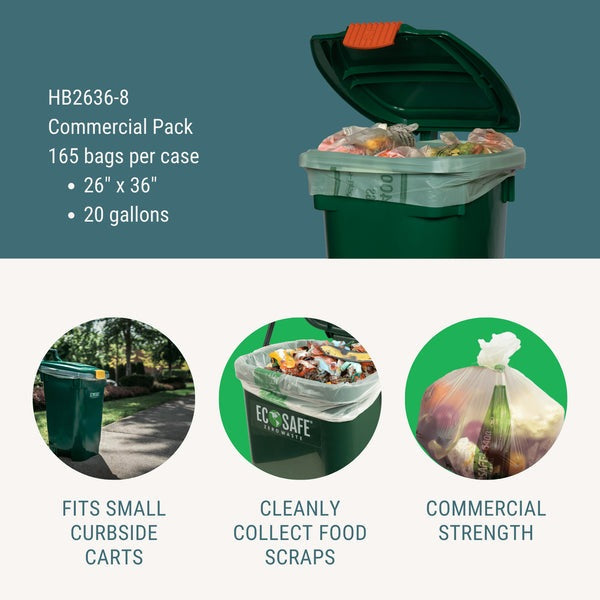 26x36" COMPOSTABLE BIN LINER, 0.85 MIL