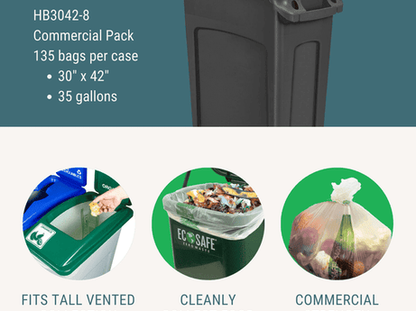 30x42" COMPOSTABLE BIN LINER, 0.85 MIL