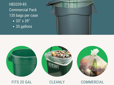 33x39" COMPOSTABLE BIN LINER, 0.85 MIL