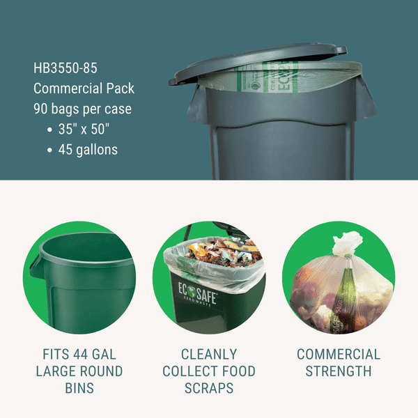39x55" COMPOSTABLE BIN LINER, 0.85 MIL