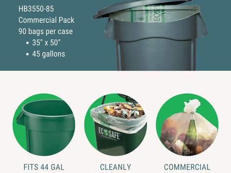 35x50" COMPOSTABLE BIN LINER, 0.85 MIL