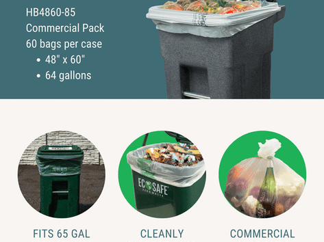 48x60" COMPOSTABLE BIN LINER, 0.85 MIL